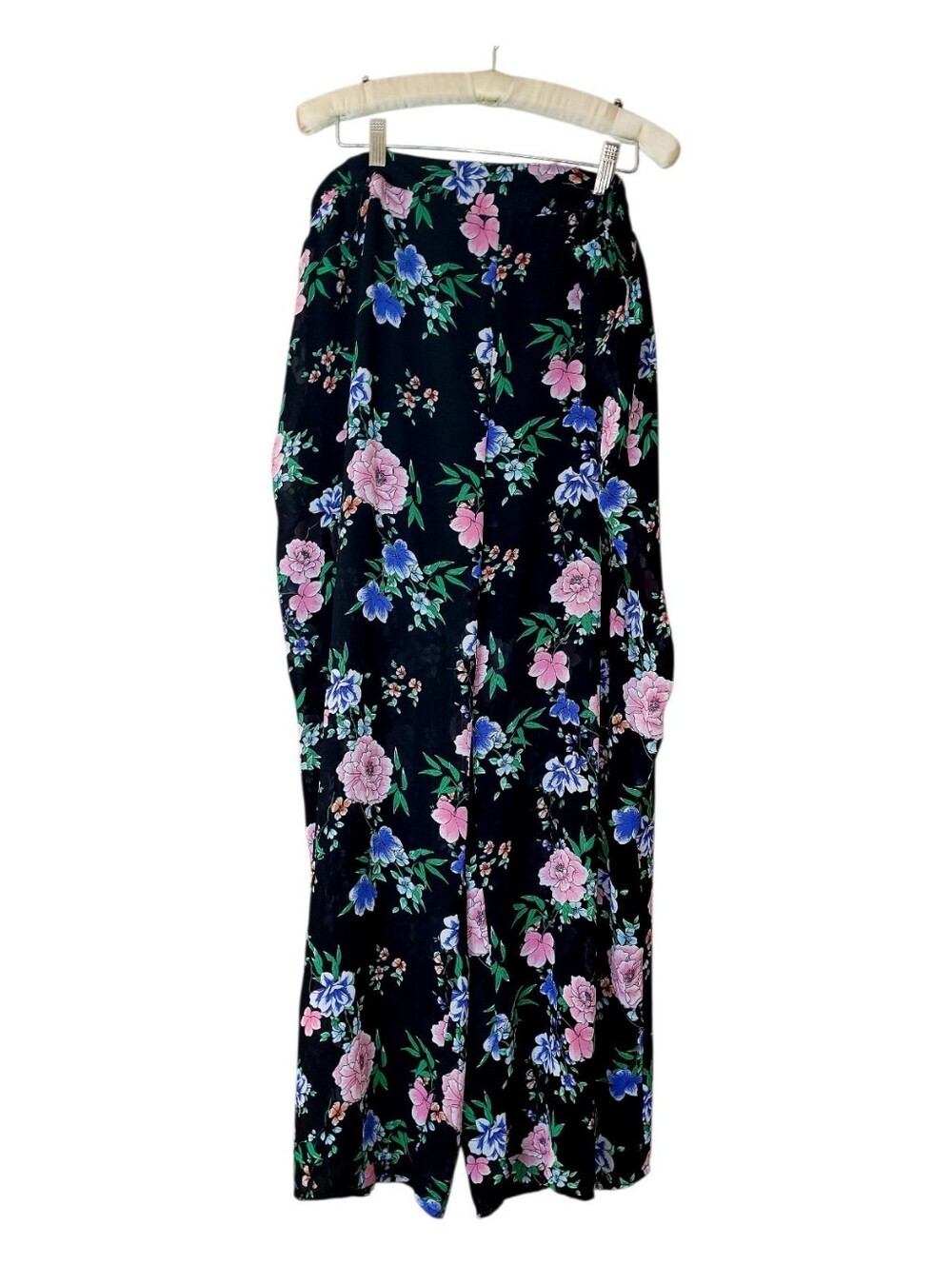 Torrid 3 Black Floral Chiffon Wide-Leg Pants 3X